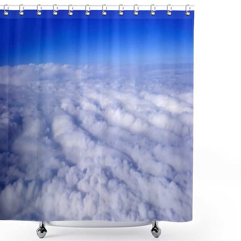 Personality  Blue Sky And Puffy Clouds Shower Curtains