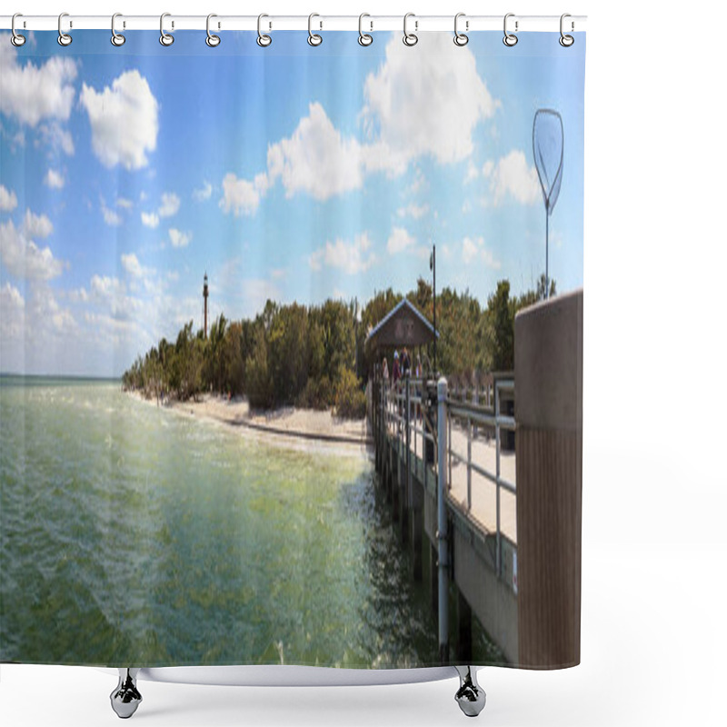 Personality  White Sand Leading To The Lighthouse At Lighthouse Beach Park In Sanibel, Florida Shower Curtains