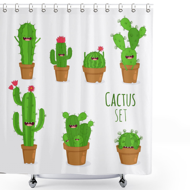 Personality  Funny Cactus Plants Shower Curtains