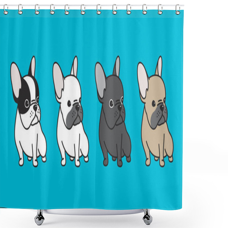 Personality  French Bulldog Vector Dog Doodle Character Illustration Cartoon Shower Curtains