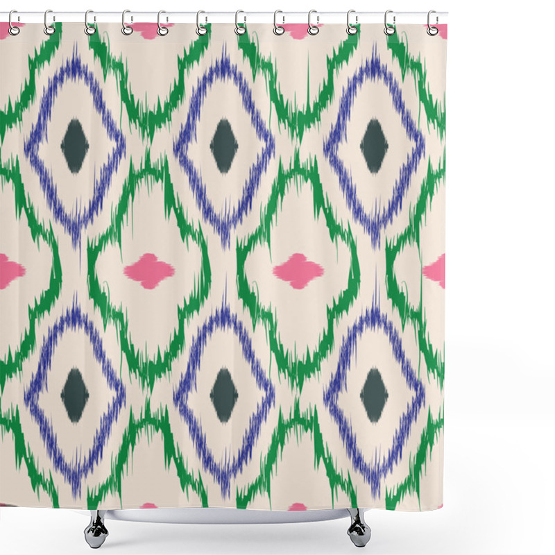 Personality  Ikat Seamless Pattern Design Shower Curtains