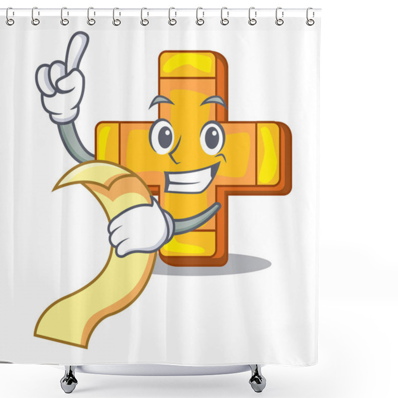 Personality  With Menu Retro Plus Sign Addition Symbol Cartoon Shower Curtains