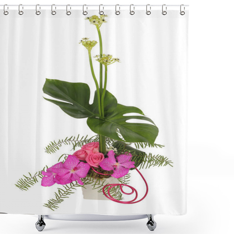 Personality  Colourfull Floral Arrangement Shower Curtains