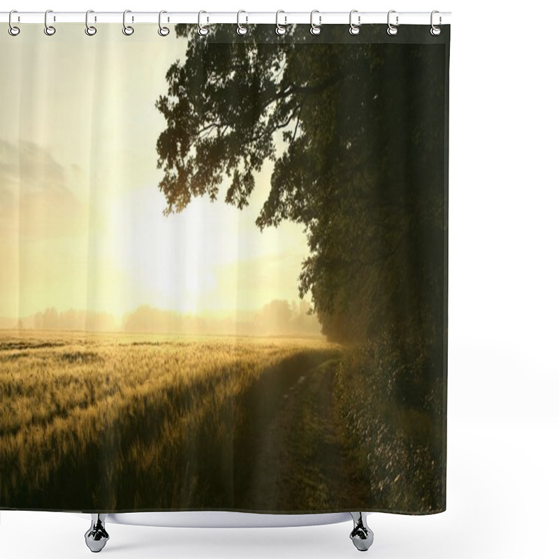 Personality  Dirt Road At Dawn Shower Curtains