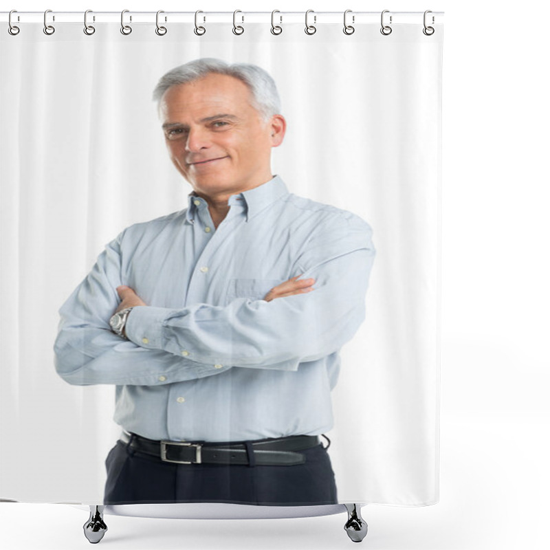 Personality  Portrait Of Senior Man Shower Curtains