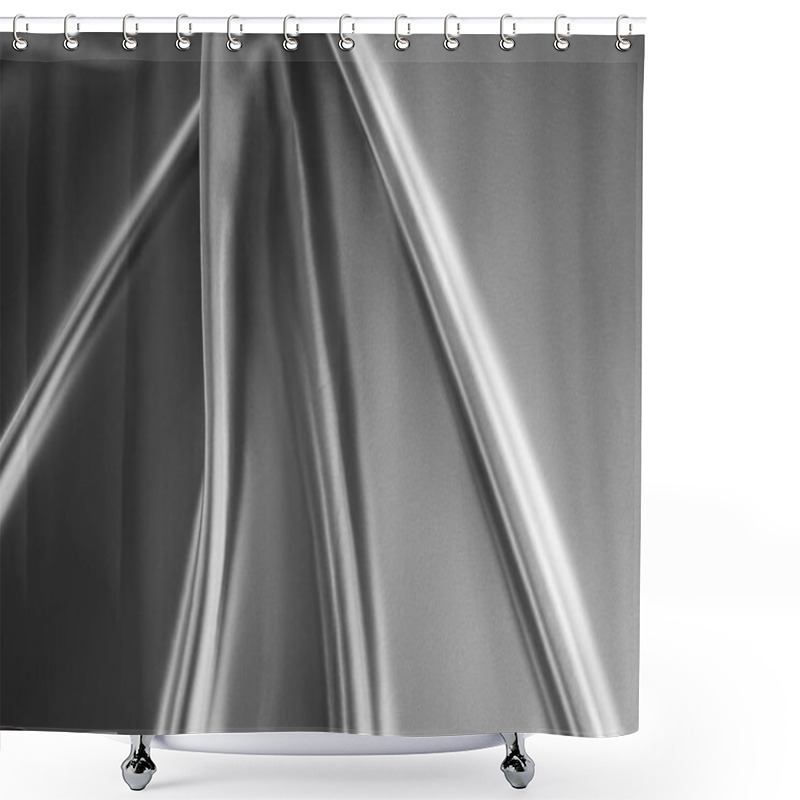 Personality  Silver Soft Silk Fabric Background Shower Curtains