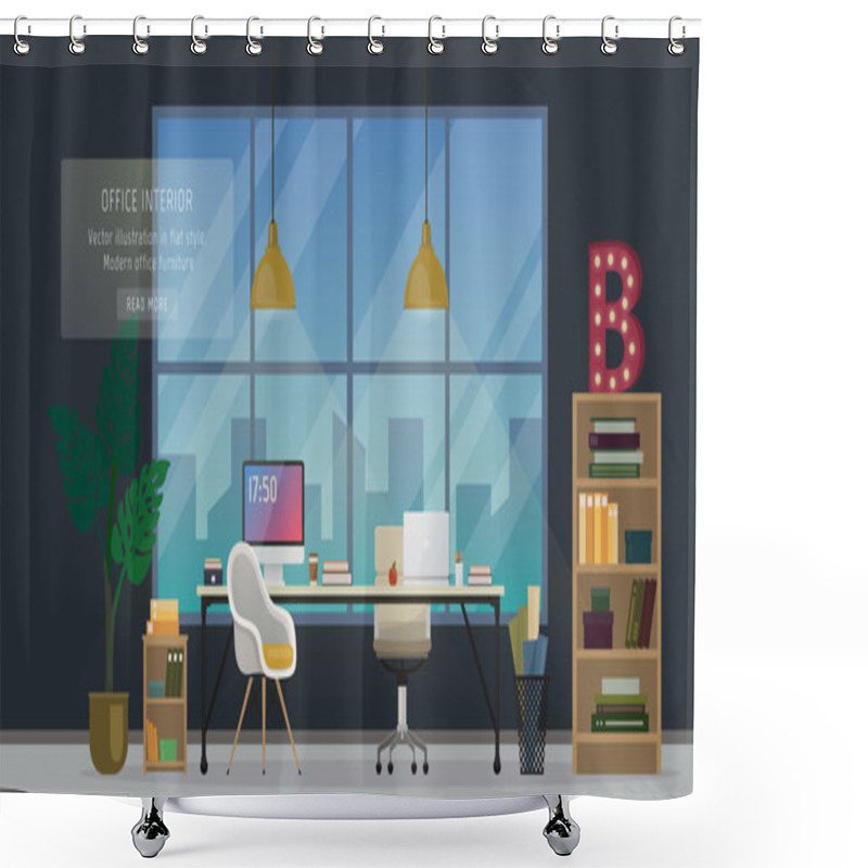 Personality  Modern Office Interior Shower Curtains