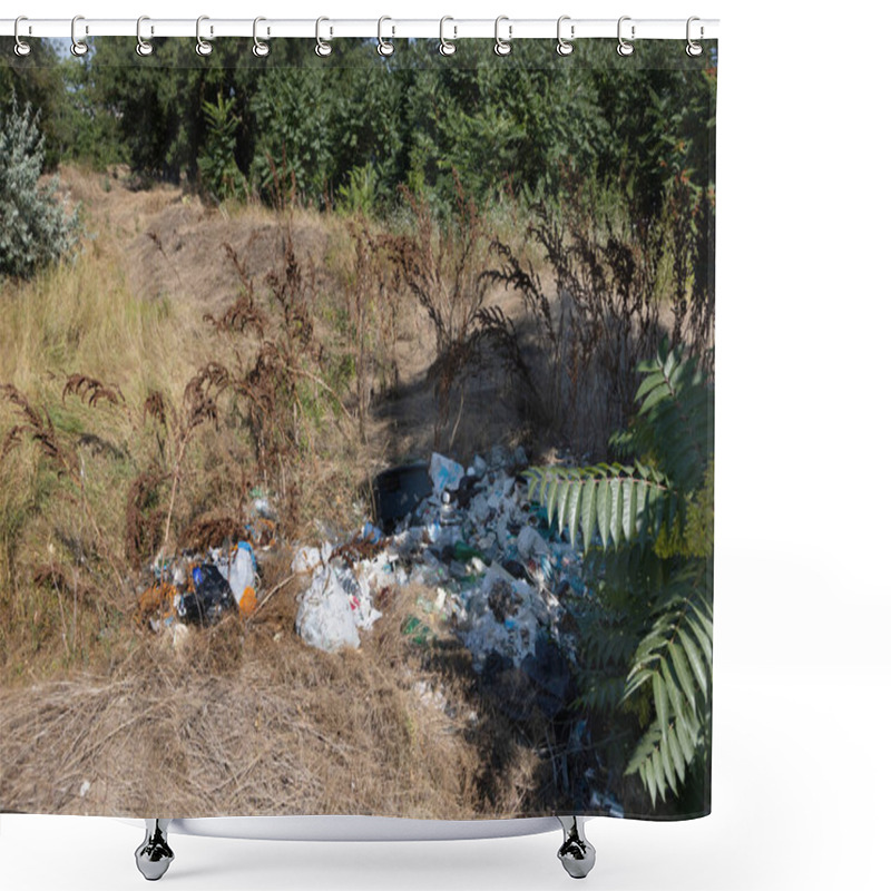 Personality  Household Garbage Pile Illegal Dumping Forest Pollution Environmental Problem Litter Waste Debris Nature Contamination Ecological Trash Heap Urban Waste Landfill Damage Eco Awareness Recycling Issue Shower Curtains