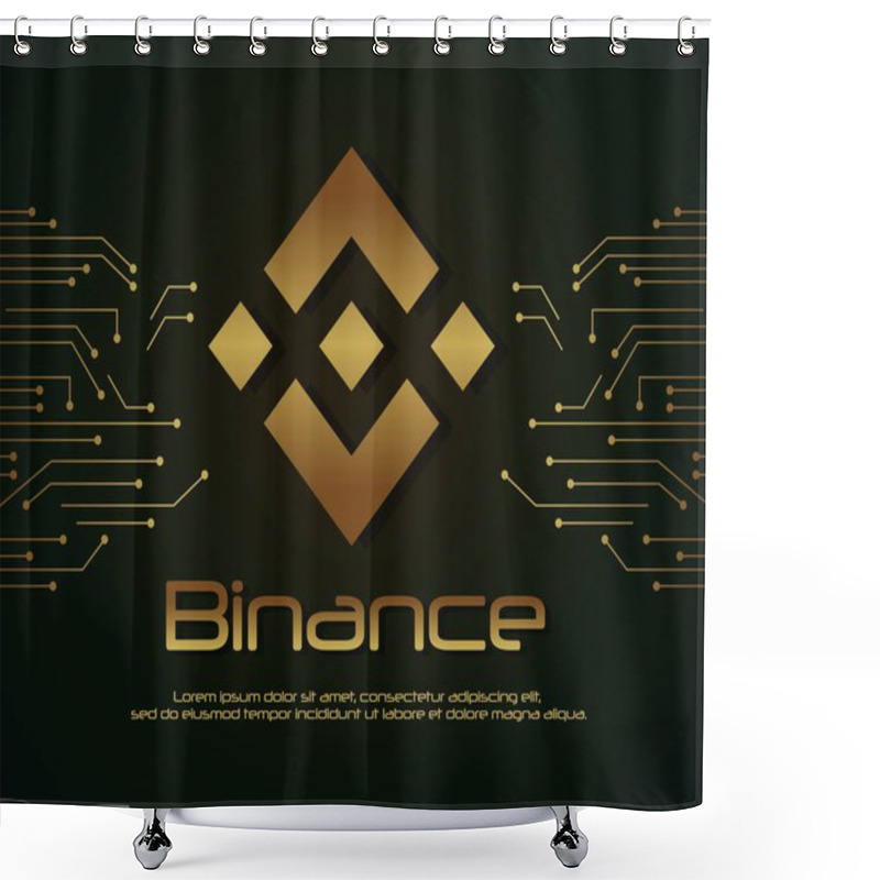 Personality  Backgroun Blockchain Binance Design Collection Shower Curtains