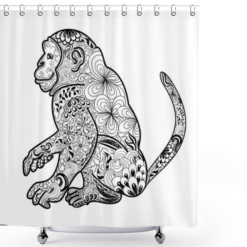 Personality  Monkey  Vector Illustration Shower Curtains