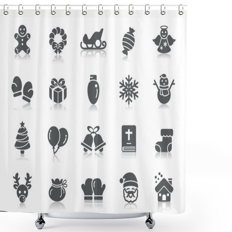 Personality  Christmas Element Icons Shower Curtains