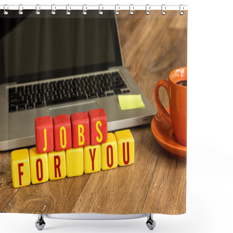 Personality  Jobs For You Written On Cubes Shower Curtains