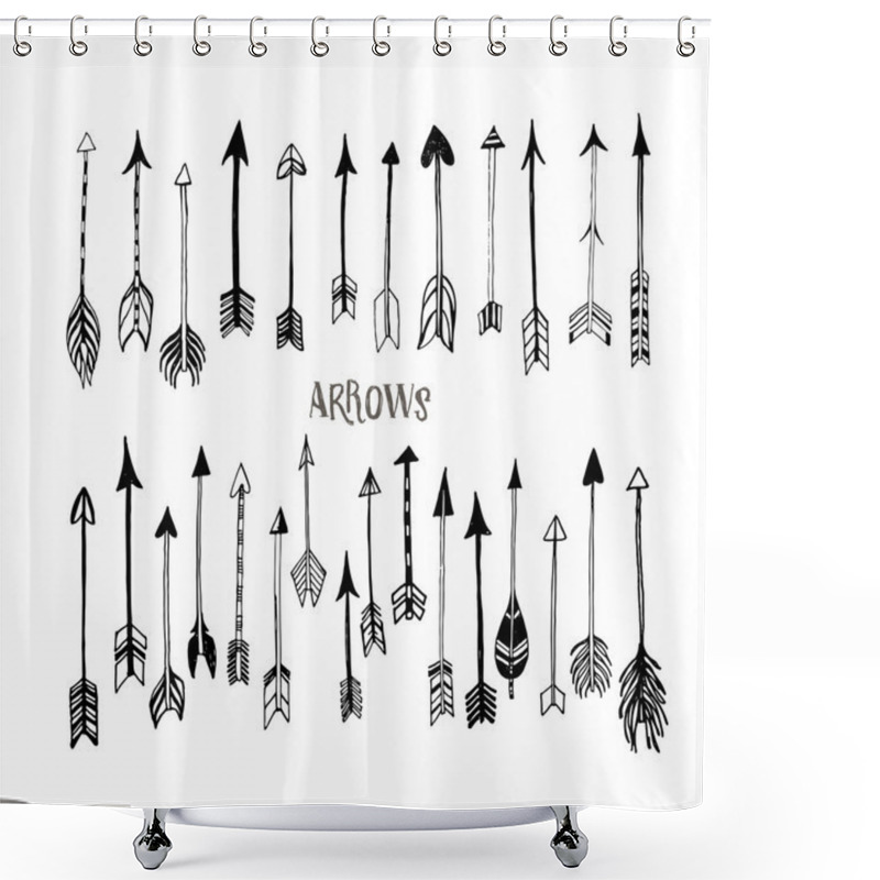 Personality  Collection Of Hand Drawn Arrows.  Shower Curtains