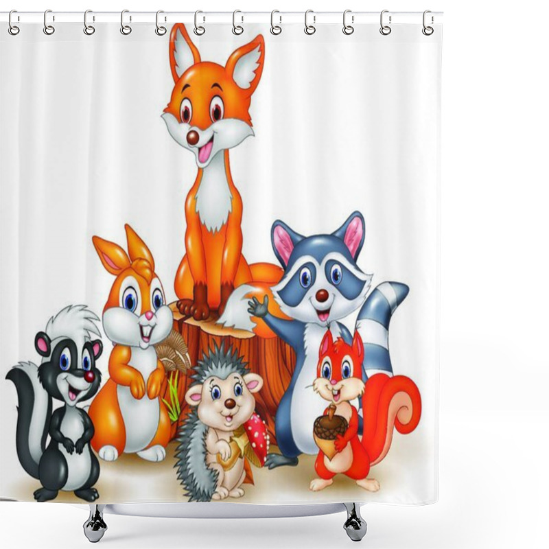 Personality  Cartoon Happy Wild Animals Shower Curtains