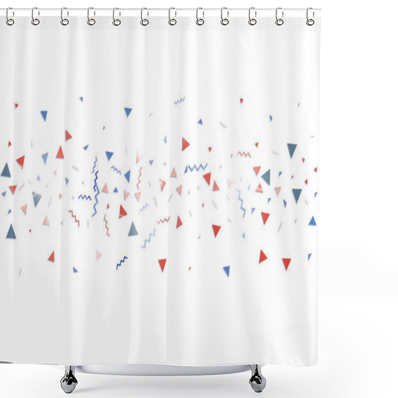 Personality  Blue And Red Confetti. Independence Day Background Shower Curtains