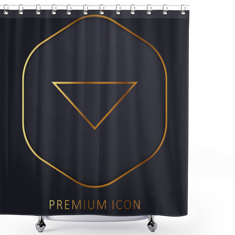 Personality  Arrow Point To Down Golden Line Premium Logo Or Icon Shower Curtains