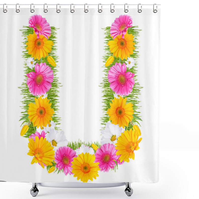 Personality  Gerbera Alphabet Shower Curtains