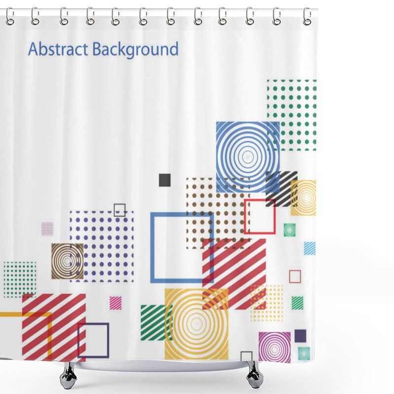 Personality  Square Pattern. Abstract Background. Chaotic Location. Shower Curtains