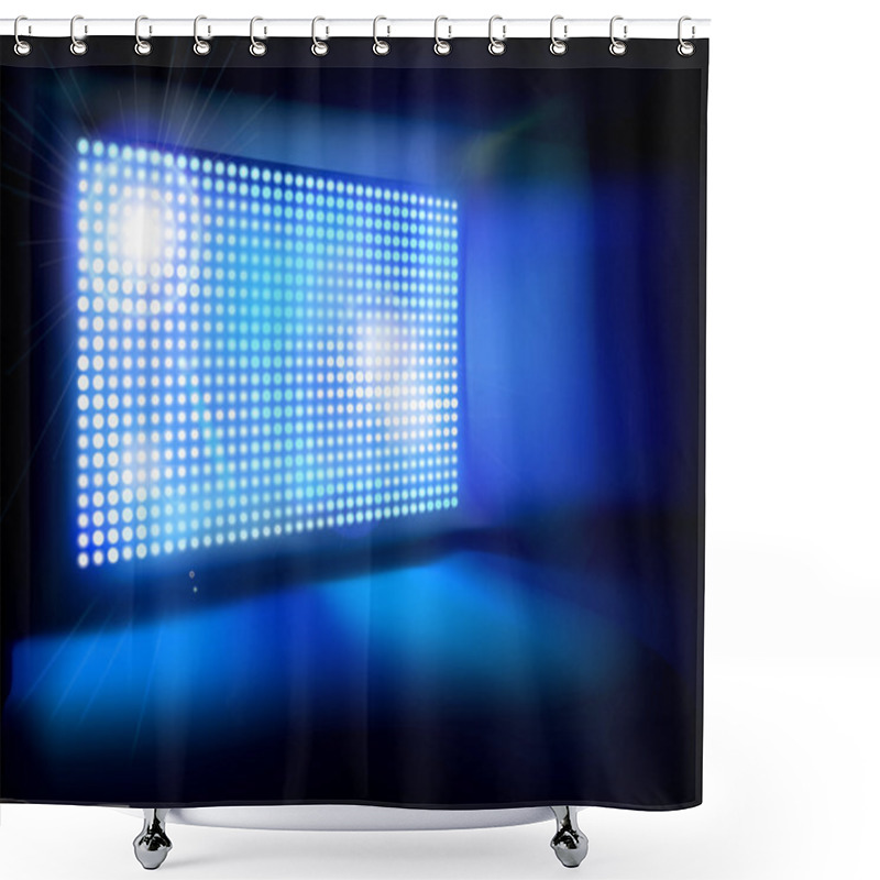 Personality  Big LED Screen. Vector Illustration. Shower Curtains