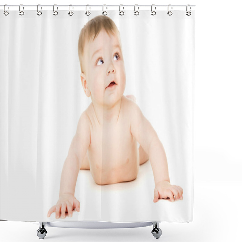 Personality  Beautiful Little Baby, Crawling Shower Curtains