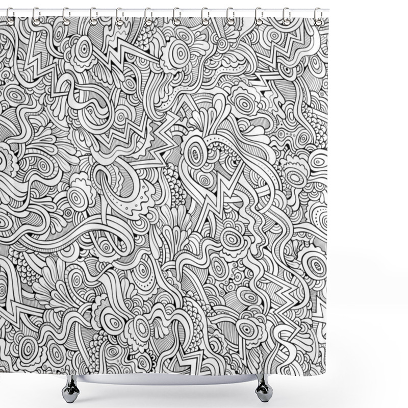 Personality  Abstract Vector Decorative Ethnic Hand Drawn Seamless Pattern Shower Curtains