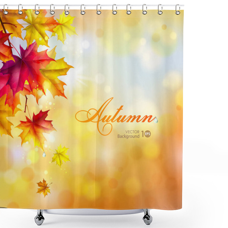 Personality  Abstract Autumn Background With Leaves. Shower Curtains