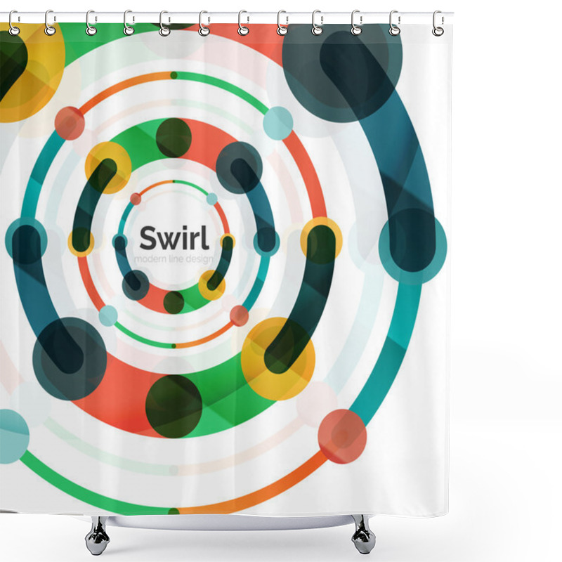 Personality  Geometric Swirl And Circle Lines Abstract Background Shower Curtains