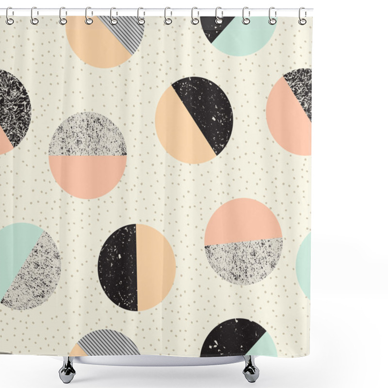 Personality  Abstract Seamless Pattern With Textured Circles. Shower Curtains