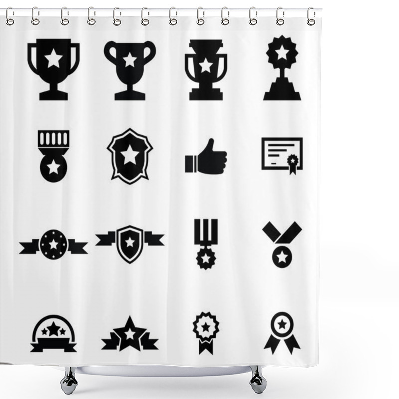 Personality  Award Icon Set Shower Curtains