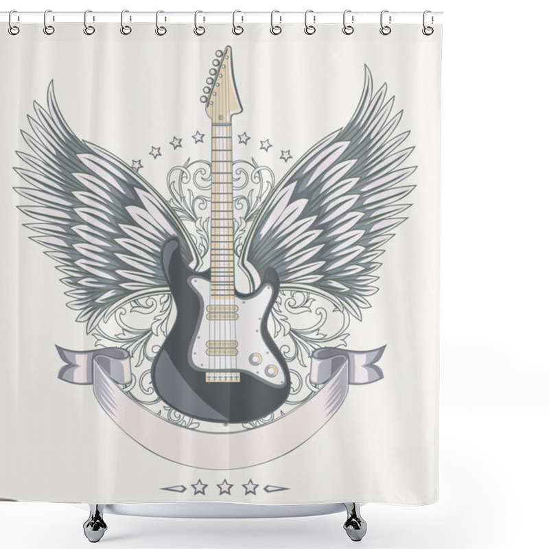 Personality  Rock Star Emblem Shower Curtains