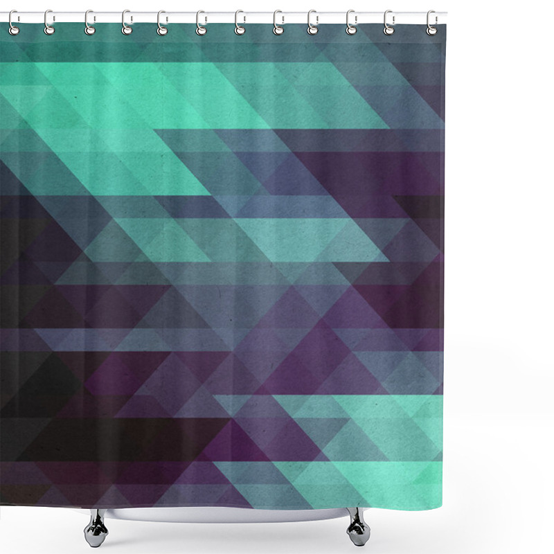 Personality  Green And Blue Retro Mosaic Background Shower Curtains