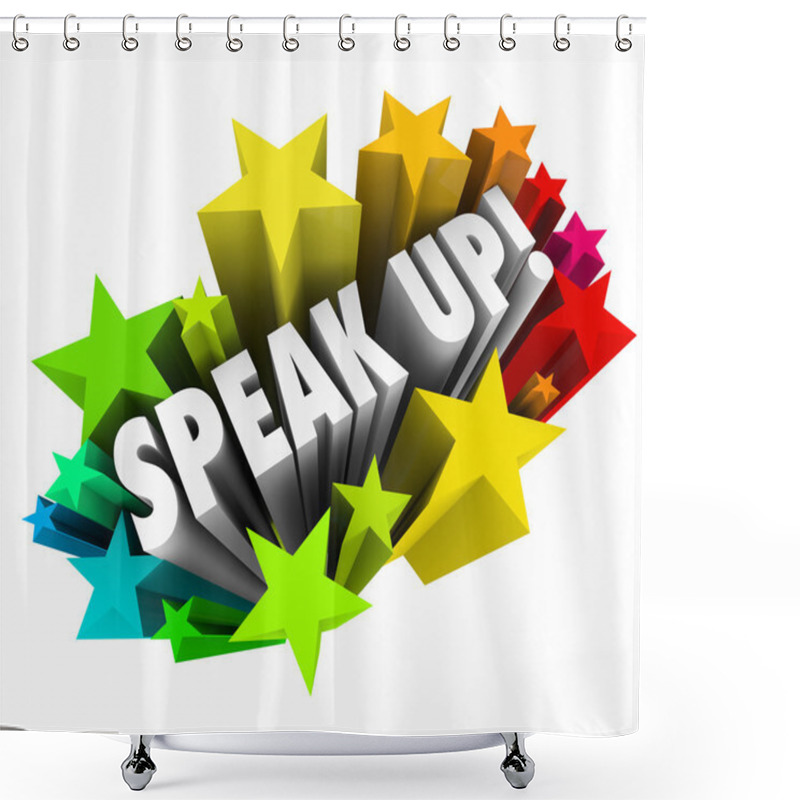 Personality  Speak Up Words In White 3d Letters Shower Curtains