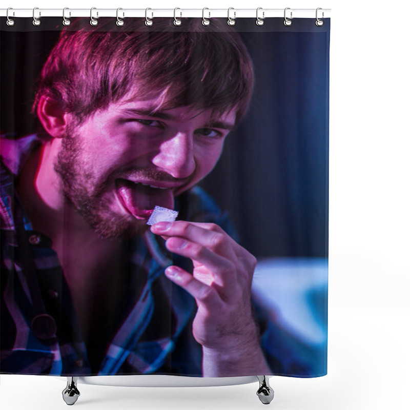 Personality  Man Taking LSD Shower Curtains