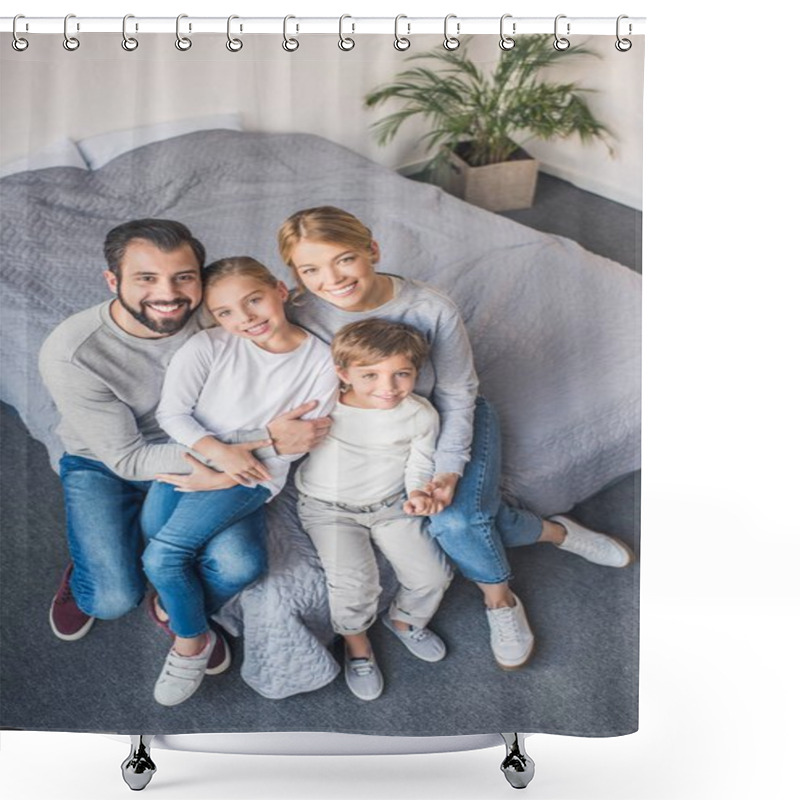 Personality  Happy Parents And Kids Shower Curtains