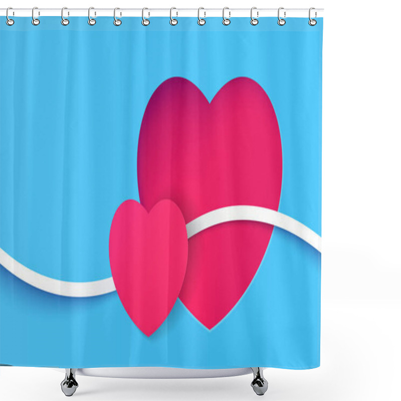 Personality  Paper Two Heart Illustration Background Shower Curtains