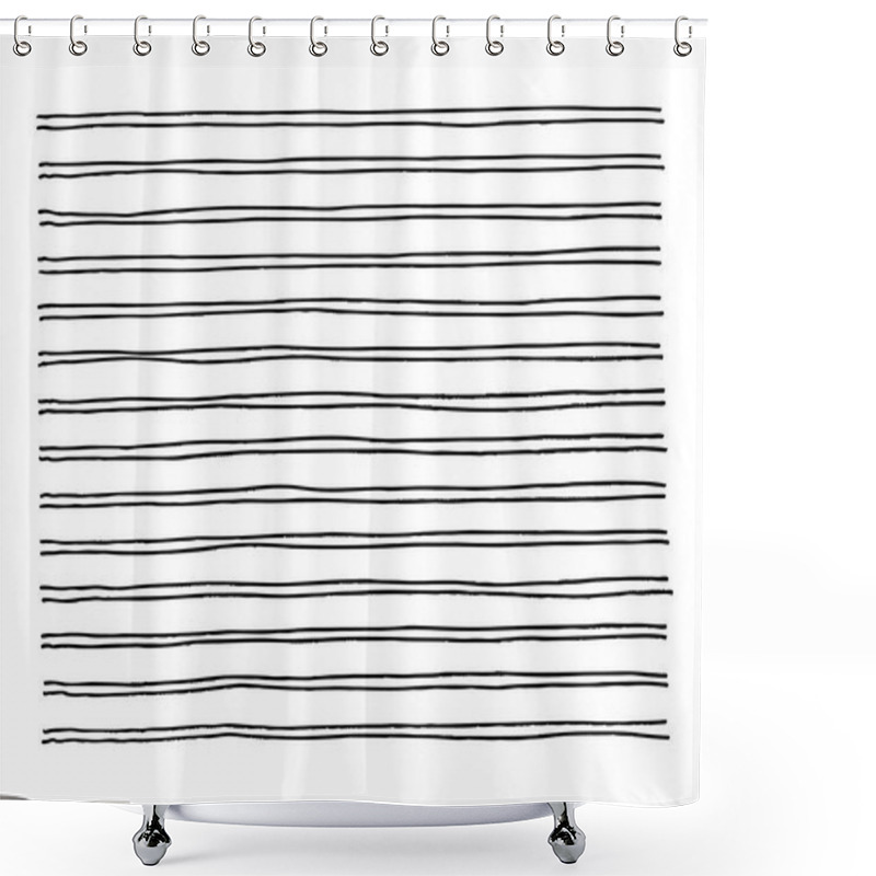 Personality  Hand Drawn Horizontal Stripes Pattern Shower Curtains