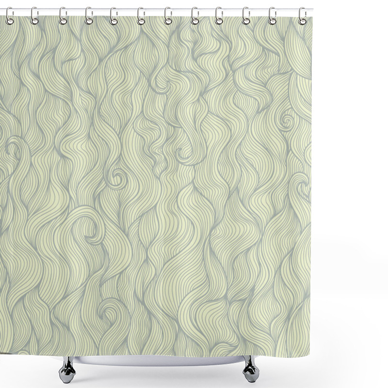 Personality  Abstract Wavy Seamless Pattern. Nice Subdued Retro Tints Shower Curtains