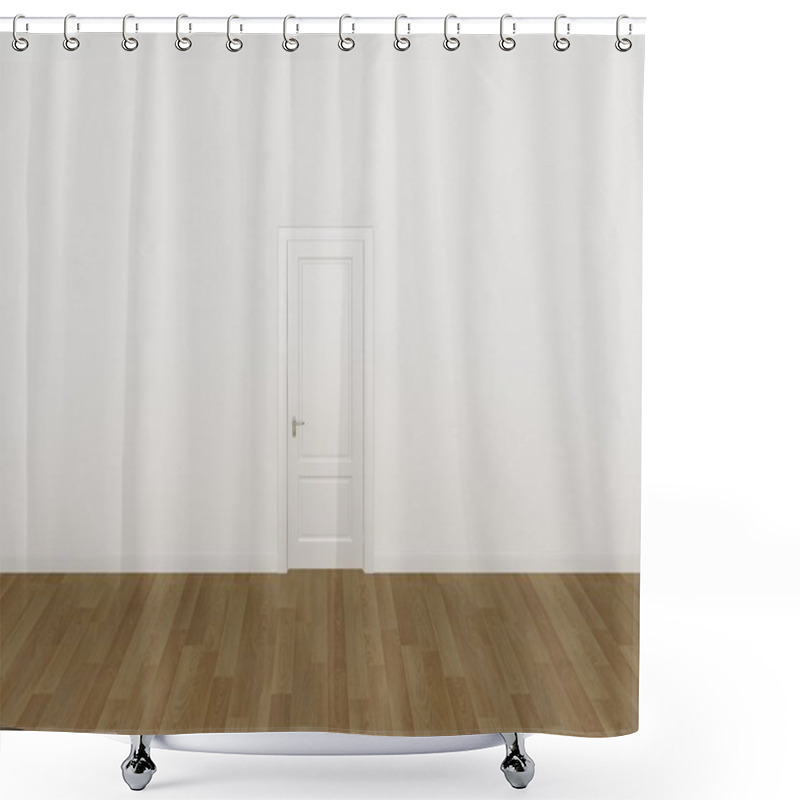 Personality  Door On White Wall ,3d Shower Curtains