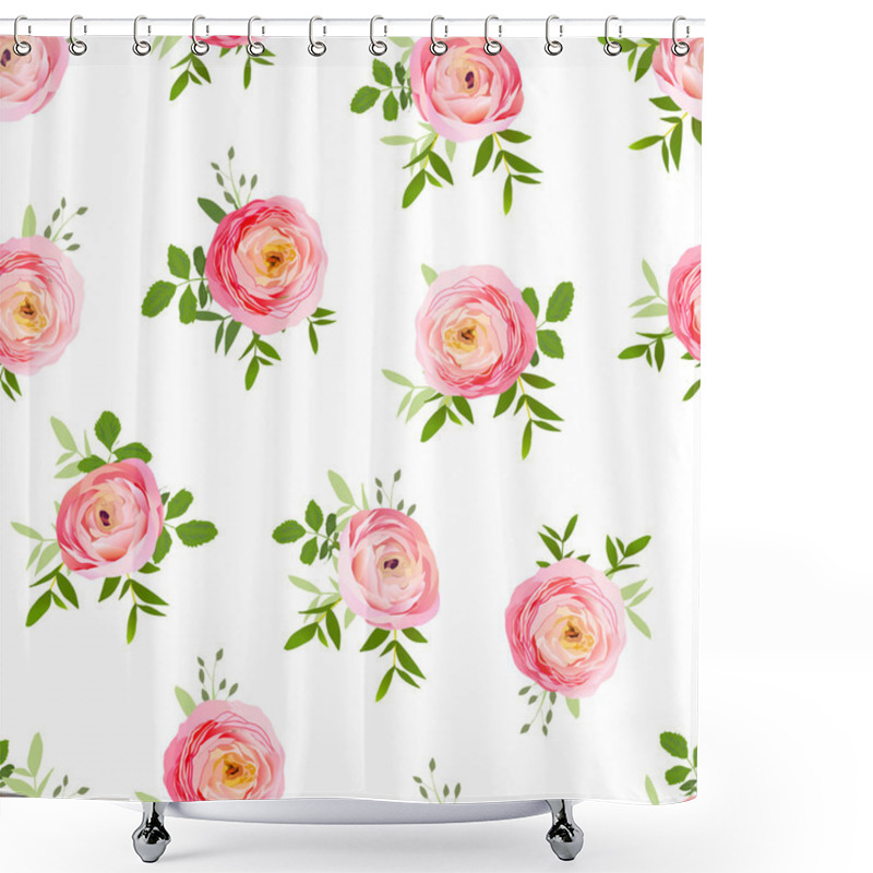 Personality  Small Bouquets Of Roses Seamless Vector Print Shower Curtains