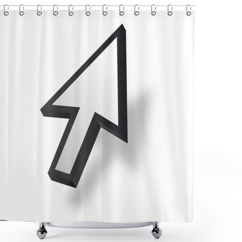 Personality  White 3D Vector Mouse Cursor Shower Curtains