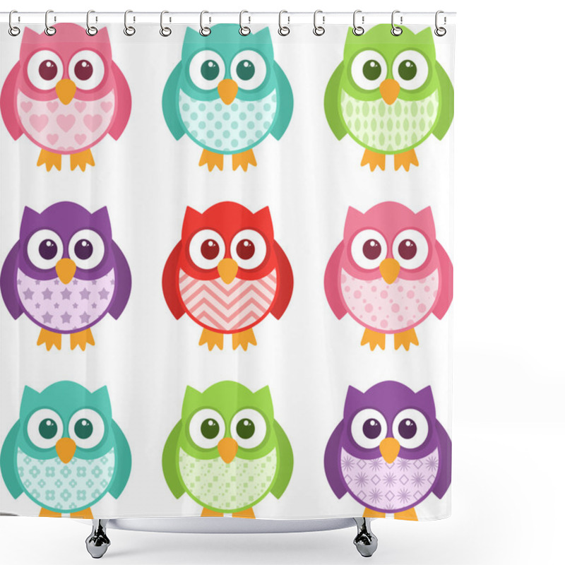 Personality  Cute Simple Cartoon Patterned Owls Shower Curtains