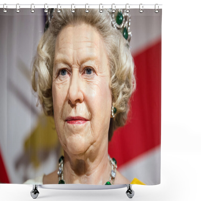 Personality  Waxwork Of Queen Elizabeth On Display At Madame Tussauds Shower Curtains