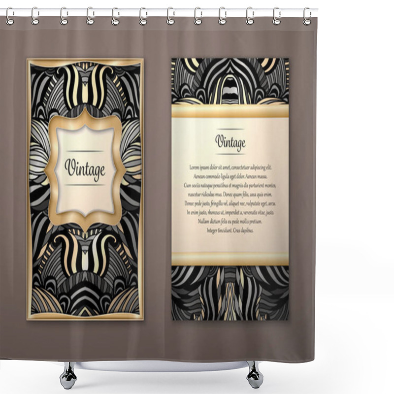 Personality  Card With Tribal Abstract Pattern Shower Curtains