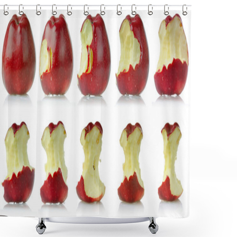 Personality  Sequence Of Eaten Apple Shower Curtains