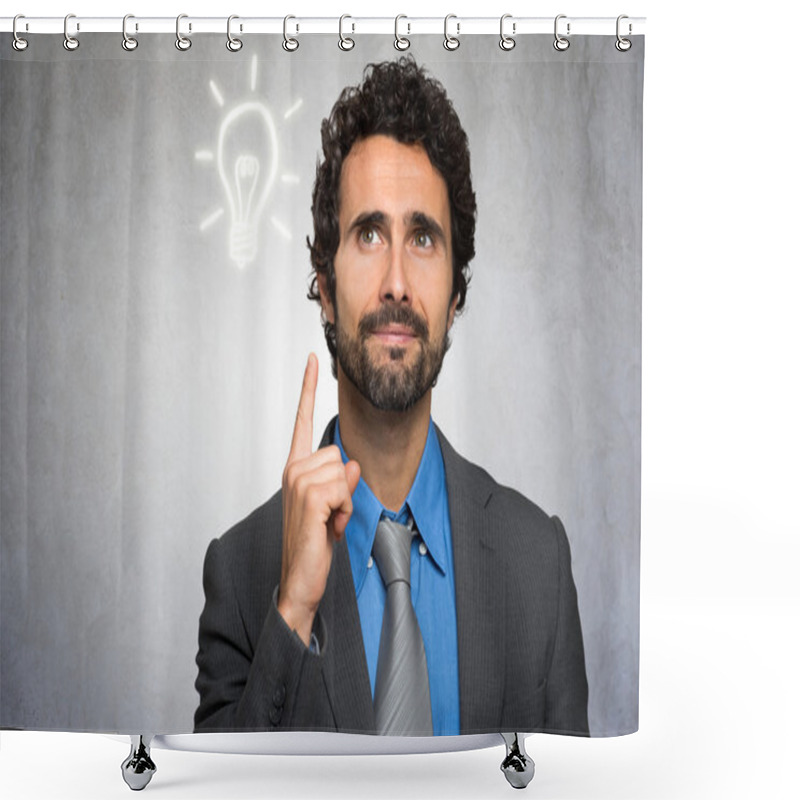 Personality  Businessman Having Good Idea Shower Curtains