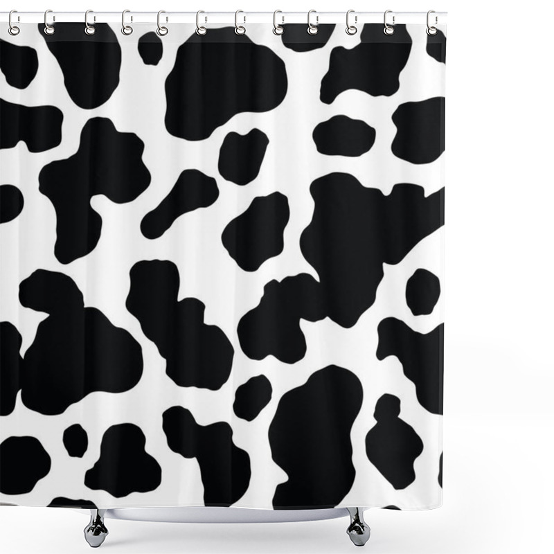 Personality  Seamless Pattern. Cow Or Dalmatian. Spots. Black And White.  Animal Print, Texture. Vector Background. Shower Curtains