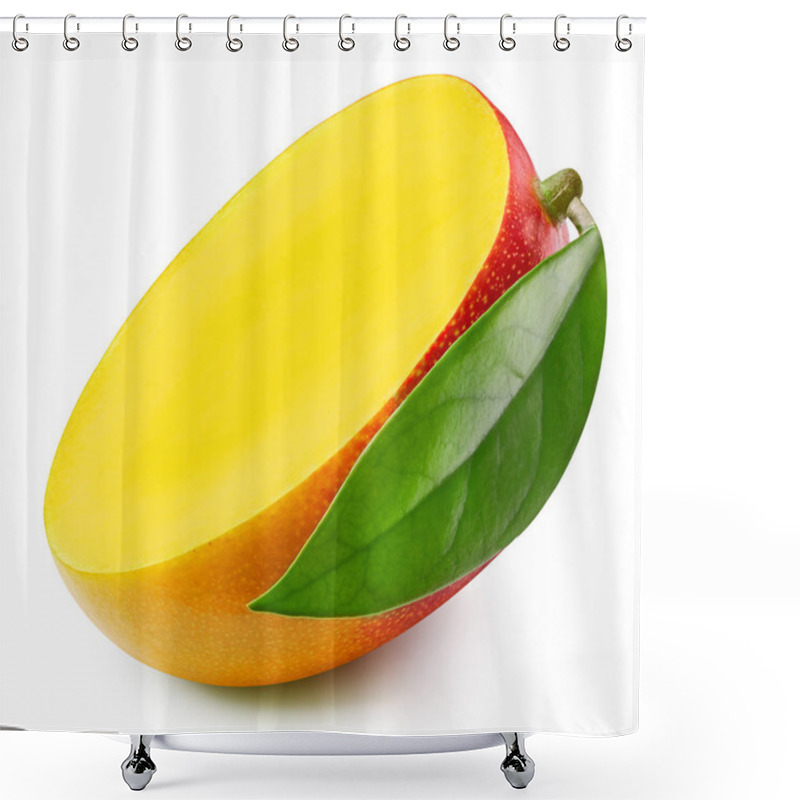 Personality  Mango Isolated On White Clipping Path Shower Curtains