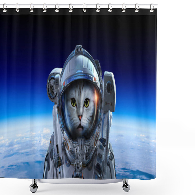 Personality  First Trip To Space. Mixed Media Shower Curtains