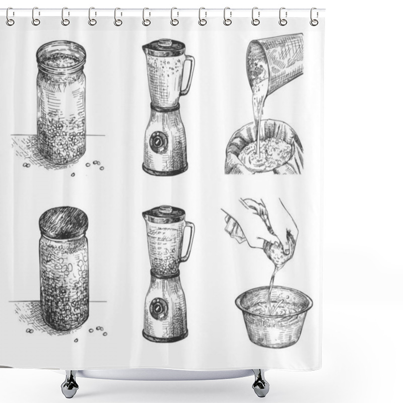 Personality  Lactose-free Soy Milk Production Set Shower Curtains