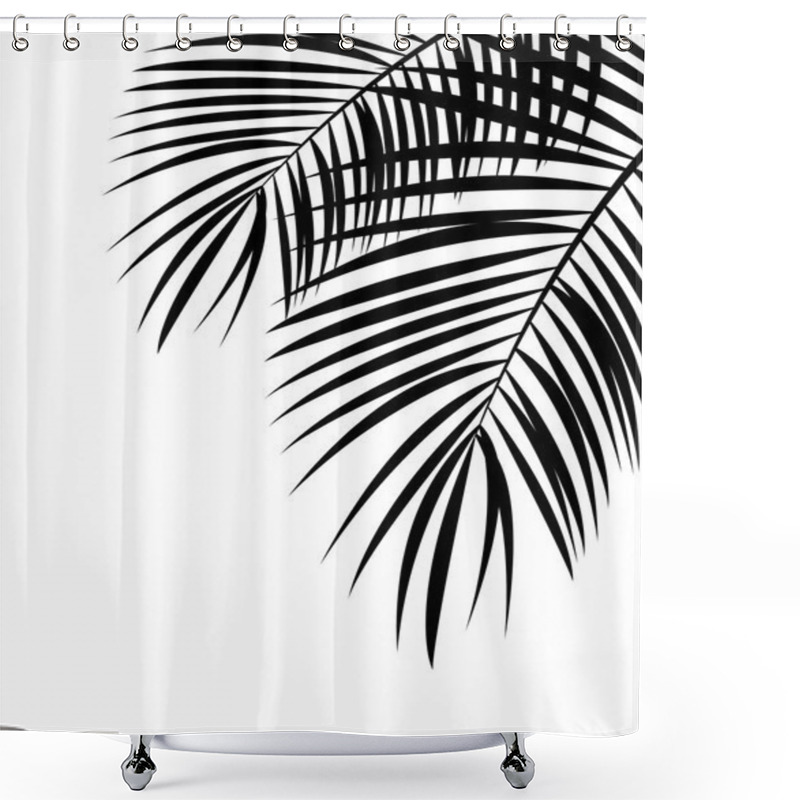 Personality  Palm Leaf Vector Background Illustration Shower Curtains